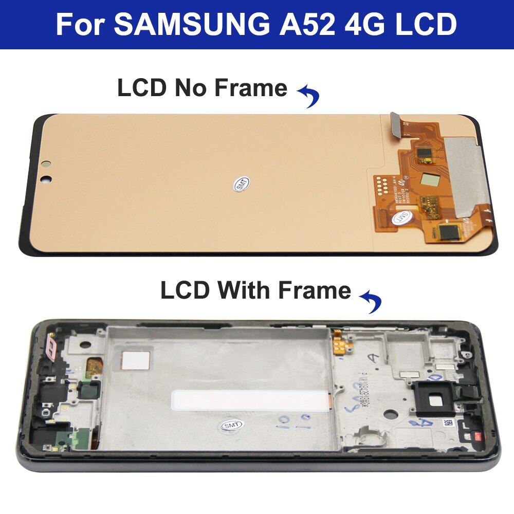 Super AMOLED For Suitable For Samsung Galaxy A52 4G LCD Display Touch Screen With Frame For Suitable For Samsung A52 4G A525 A525F A525M Digitizer Parts