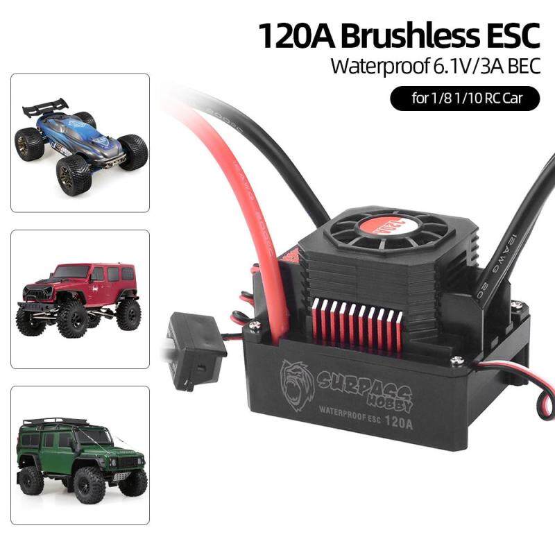 SURPASS HOBBY 120A Brushless ESC Waterproof Electric Speed Controller for 1/8 1/10 RC Truck Off-road Car