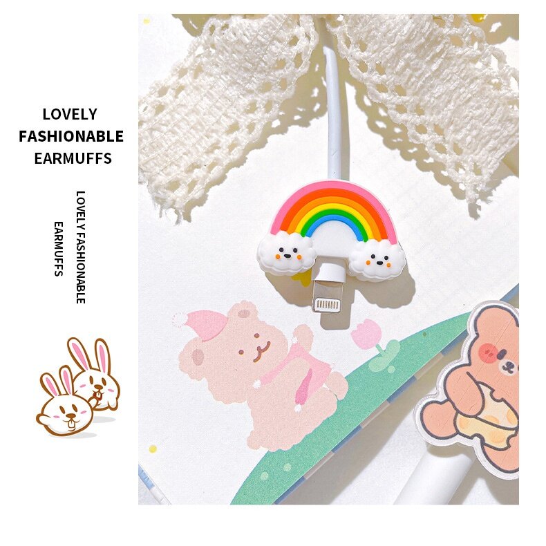 Universal Charging Cable Protector Cartoon Data Cord Protector Retainer Protective Covers For USB Lightning Cable [cchoice]