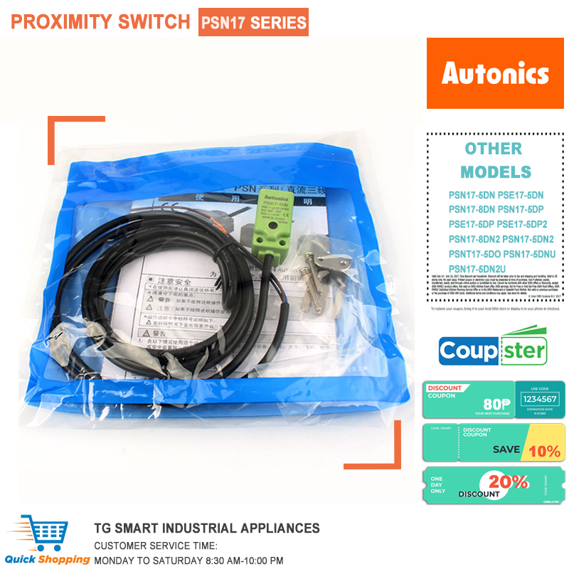 thumbnail image 2 of Autonics PSN17-5DN Proximity Switch – New, Inductive Sensor 2 of 3