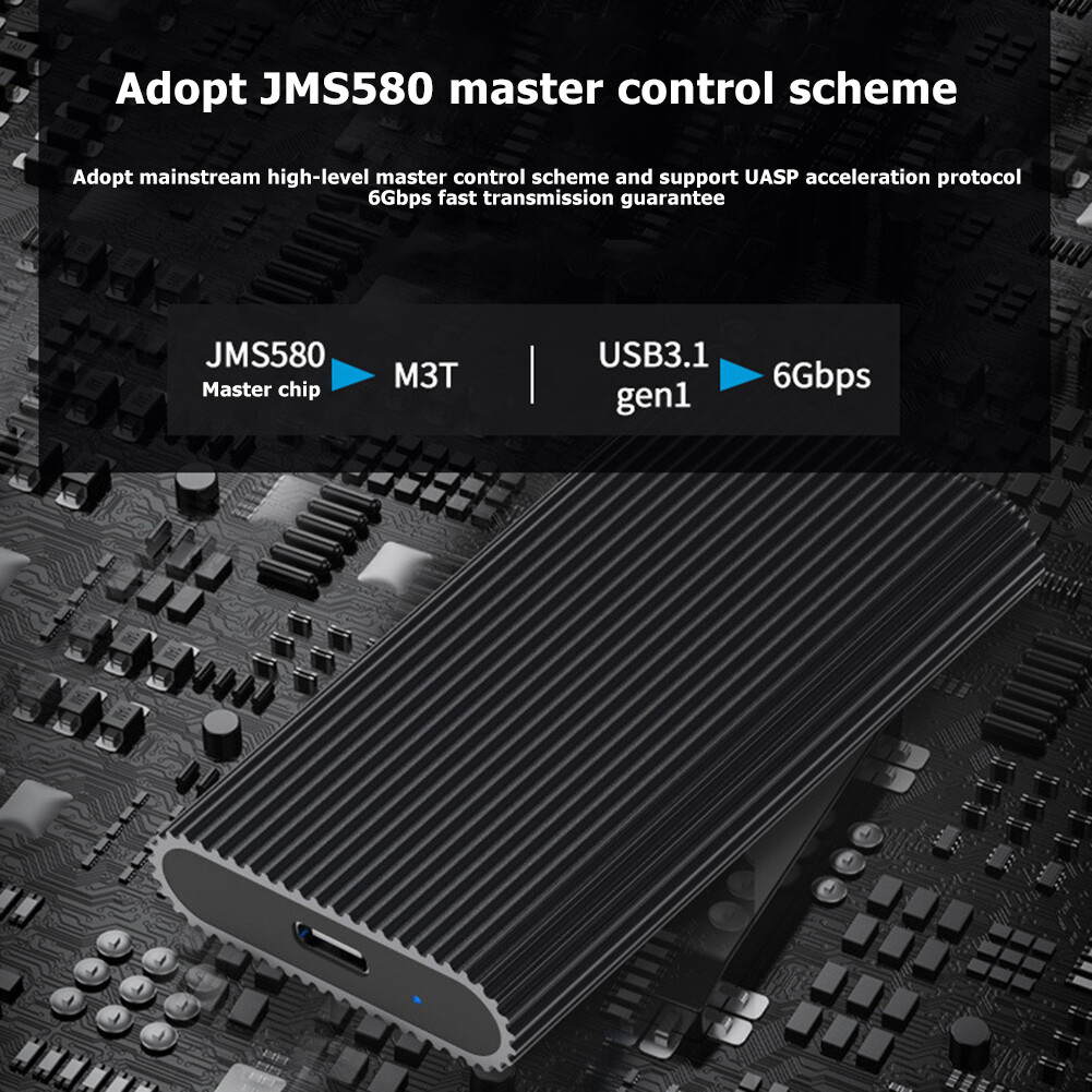USB 3.1 Đến MSATA SSD Box Bộ Chuyển Đổi Hợp Kim Nhôm Type-C Bao Vây Bên Ngoài Ổ Đĩa Thể Rắn