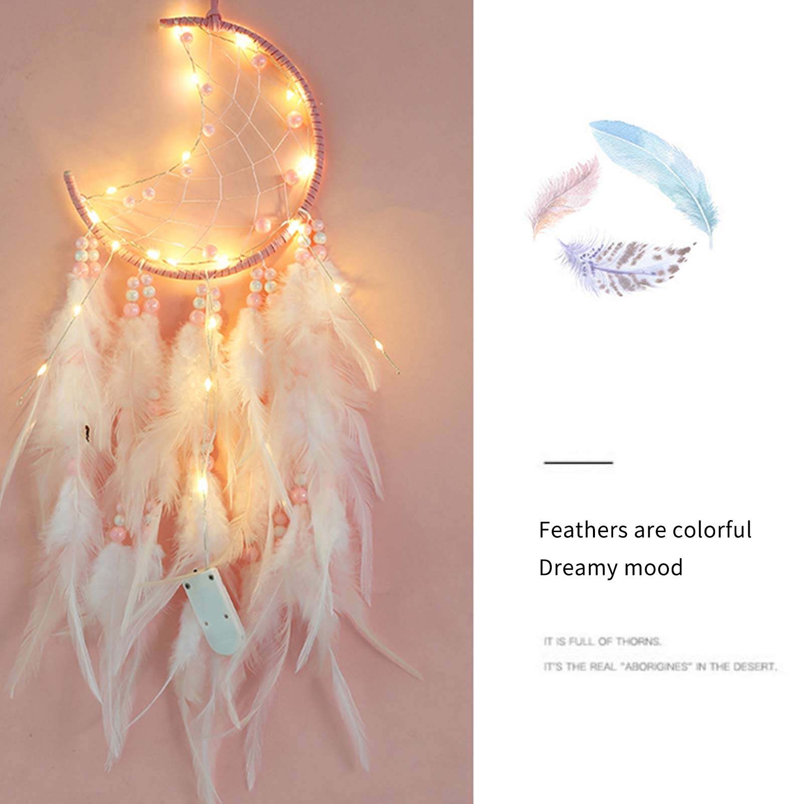 Mới Màu Hồng Ấn Độ Phong Cách Dreamcatcher Chuông Gió Thủ Công Mặt Trăng Đồ  Trang Trí Tường, Lông Vũ Trang Trí Phòng Bé Gái Vòng Bắt Giấc Mơ Đồ Trang  Trí