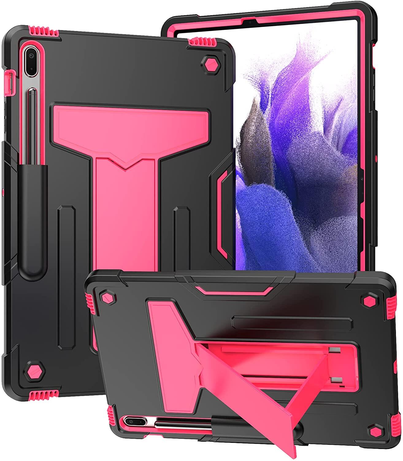 Case for Samsung Galaxy Tab S9 FE Plus/Tab S9 Plus/Tab S8 Plus S7 FE S7 Plus - Dual Layer Hybrid Case Cover with Kickstand Case for Samsung Tab A9 Plus/Tab A8/Tab S6 Lite/Tab S9 FE S9 S8 S7 A7