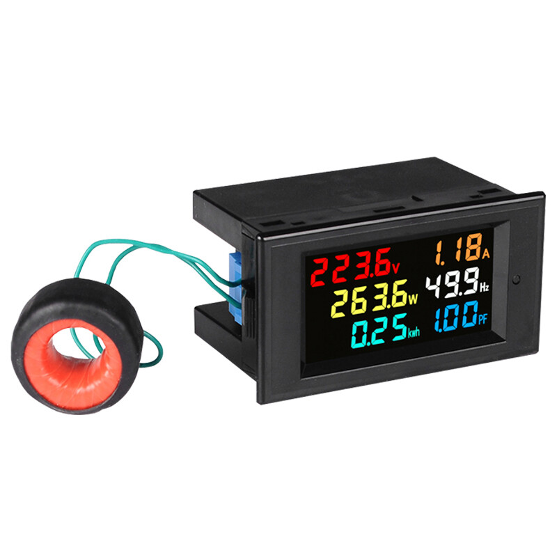 D69-2058 Voltmeter Current Power Factor Active KWH Electric Energy Frequency Meter Digital LCD VOLT AMP CT Digital MULTIMETER