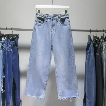 frayed hem denim jeans