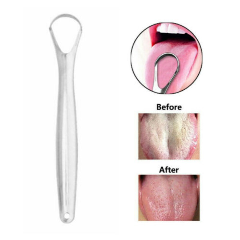 Stainless Steel Tongue Cleaner Scraper Oral Care Bad Breath Sweeper Health Tool