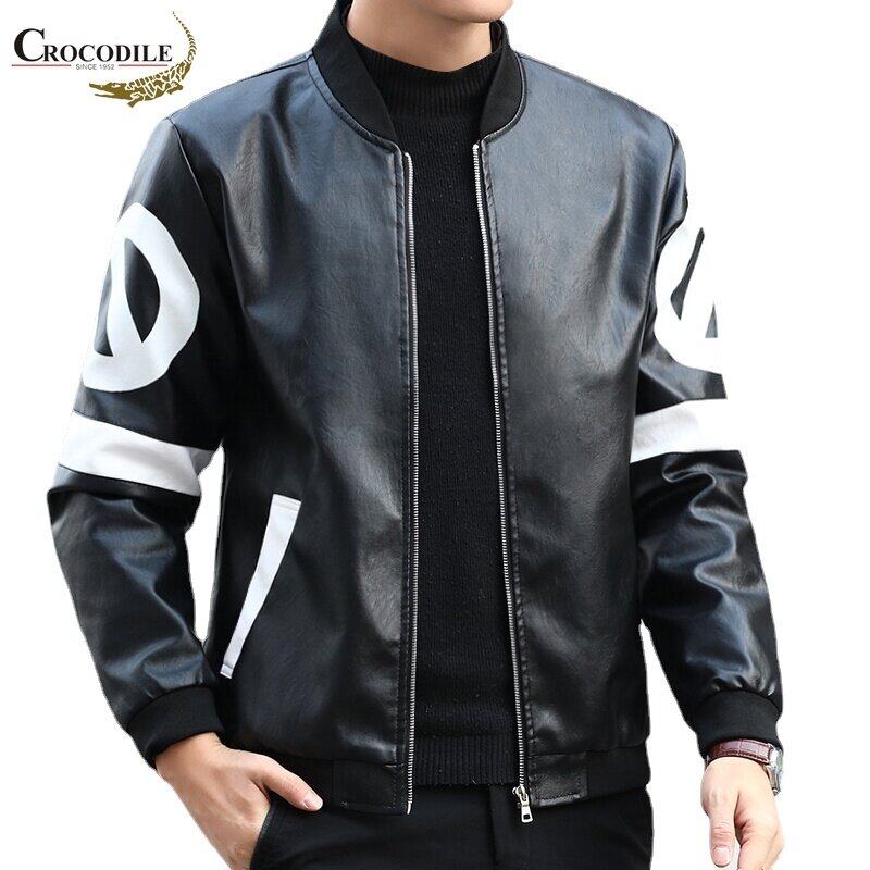 Áo Khoác Da Cá Sấu M-4XL Cỡ Lớn Cho Nam Áo Khoác Da Đi Xe Máy