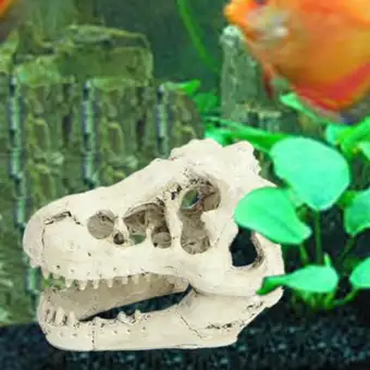 Crocodile Skull Fish Tank Cave Reptile Decoration Aquarium