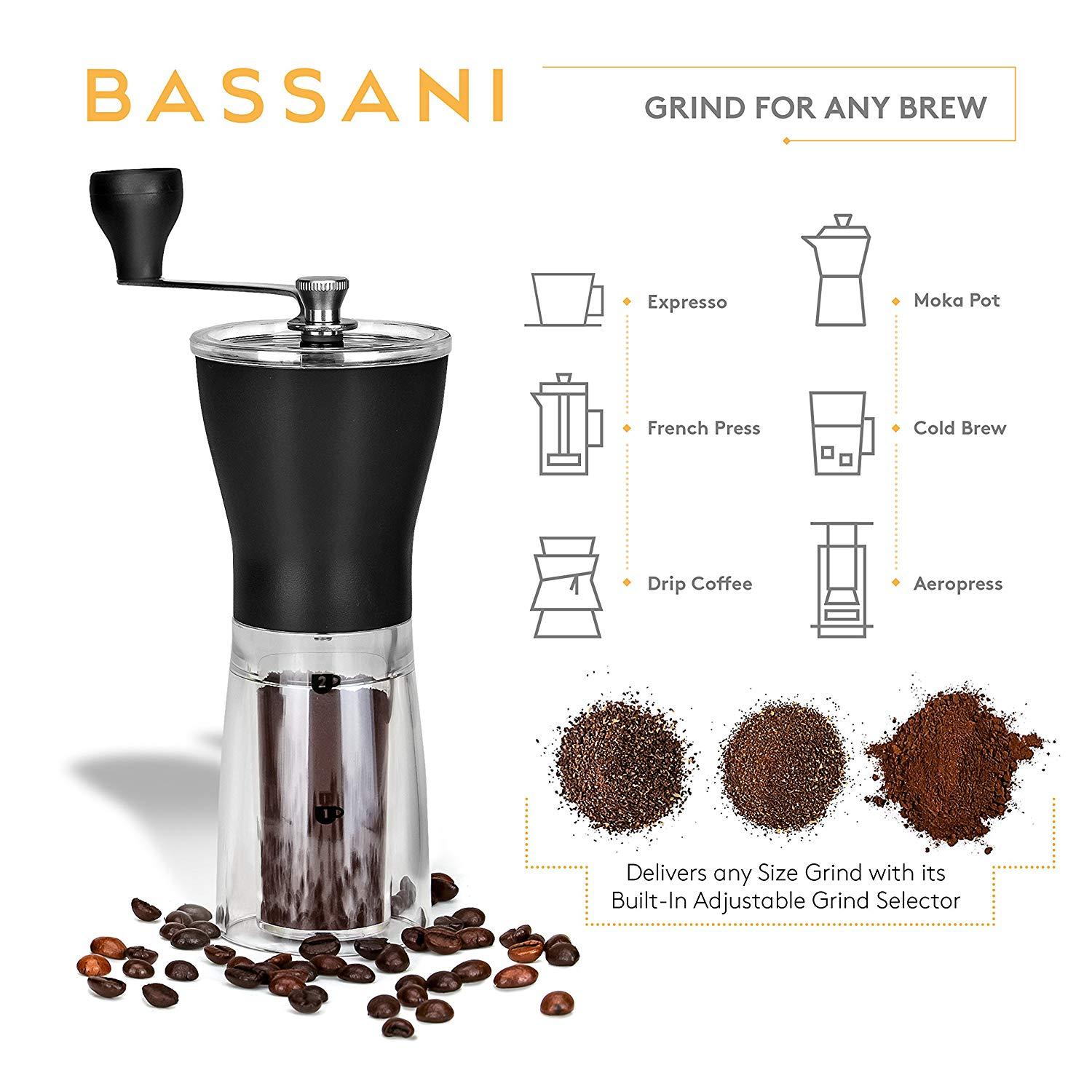 Manual Ceramic Burr Coffee Bean Grinder 