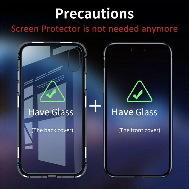 Cho Samsung Galaxy S25 S24 S23 22 S21 S20 S10 FE Plus Ultra 10 20 Pro Vỏ điện thoại, hai mặt thủy tinh 360 bọc hoàn toàn Vỏ khung kim loại bám hút nam châm