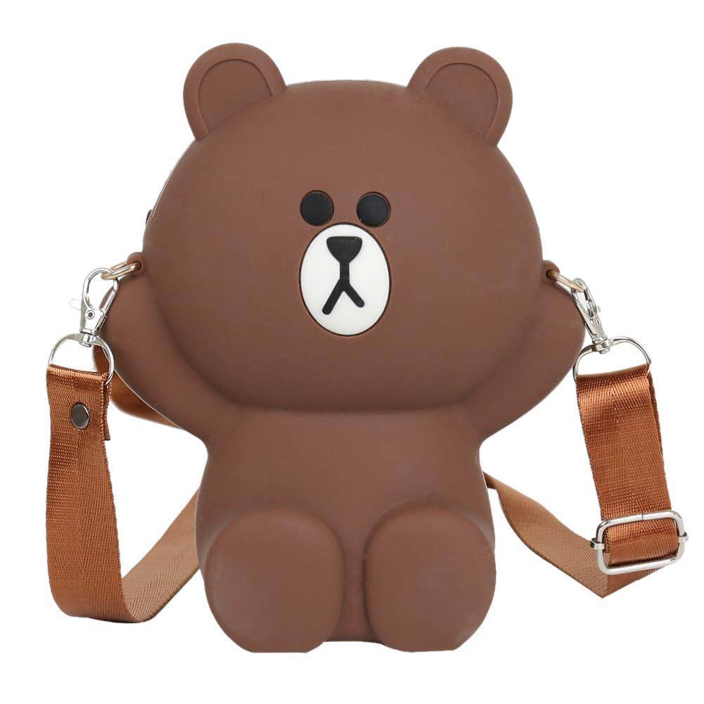 BAGOO Cute Bear Girl Travel Bag Women Shoulder Messenger Parent-child Coin Purse