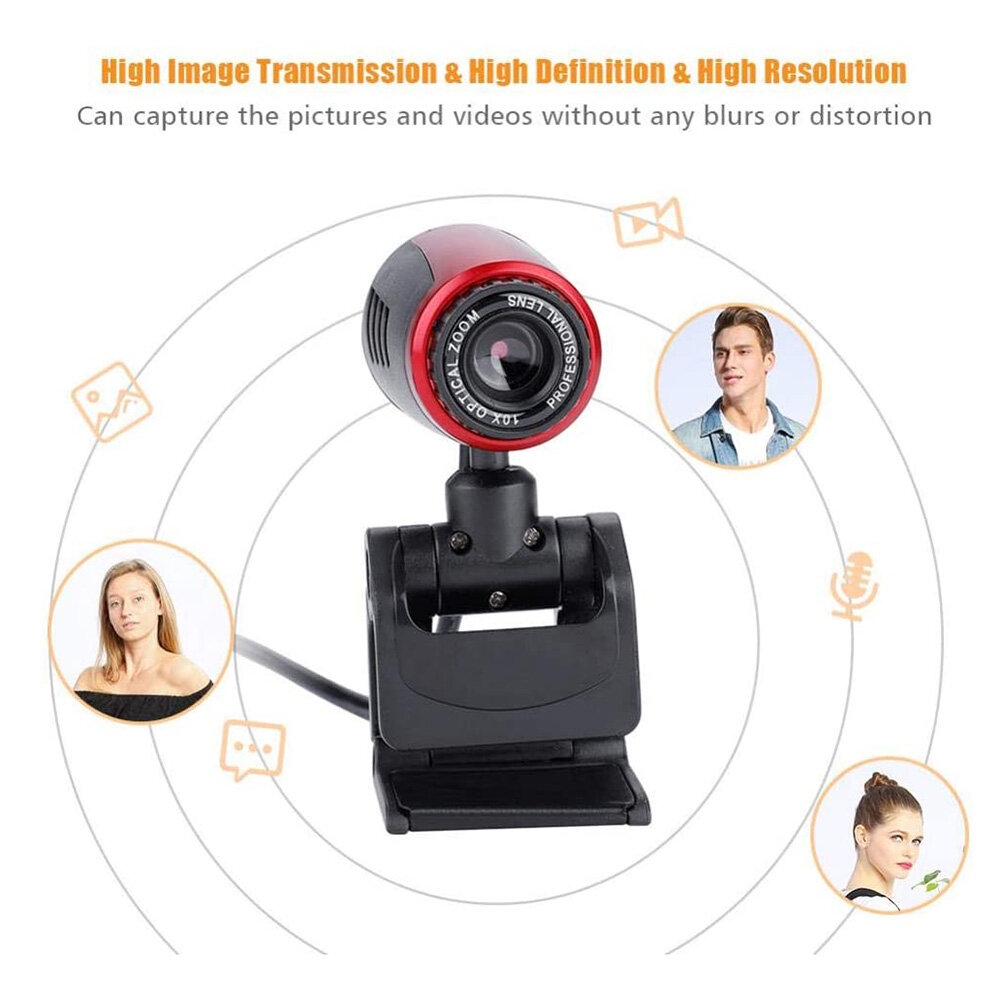 USB 2.0 Web Camera for Live Streaming Video Conference HD Webcam with MIC