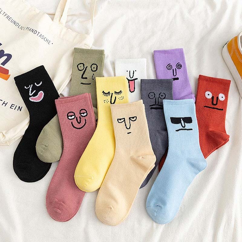 Trendy Women Socks Kawaii Funny Expression Socks