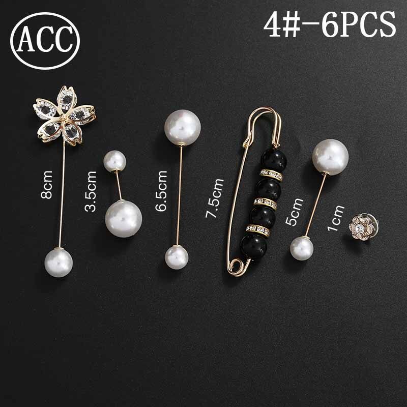 ACC Japanese & Korean popular INS style Pearl Brooch Set Pants Waist Fixed Women Waist Clip Pin