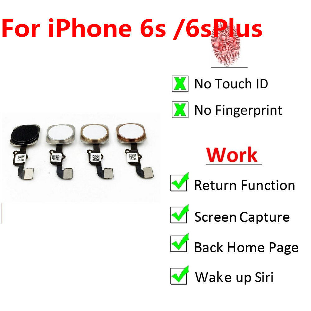 Home Button Flex Cable For iPhone 6s 6s Plus Return Back Button Key Back No Touch ID Fingerprint Function Replacement