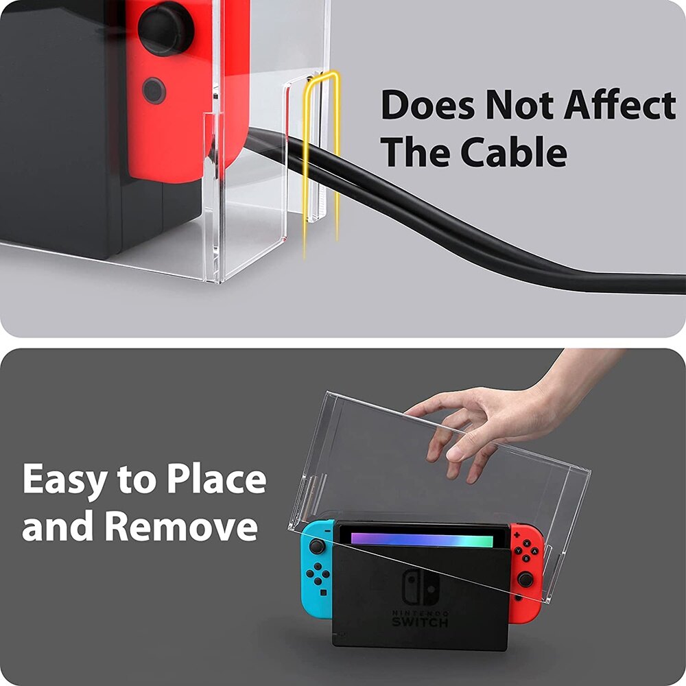 20 Colors Luminous Base Dust Cover for Nintendo Switch & Switch OLED Charging Dock Acrylic Host Shell NS Protective Sleeve