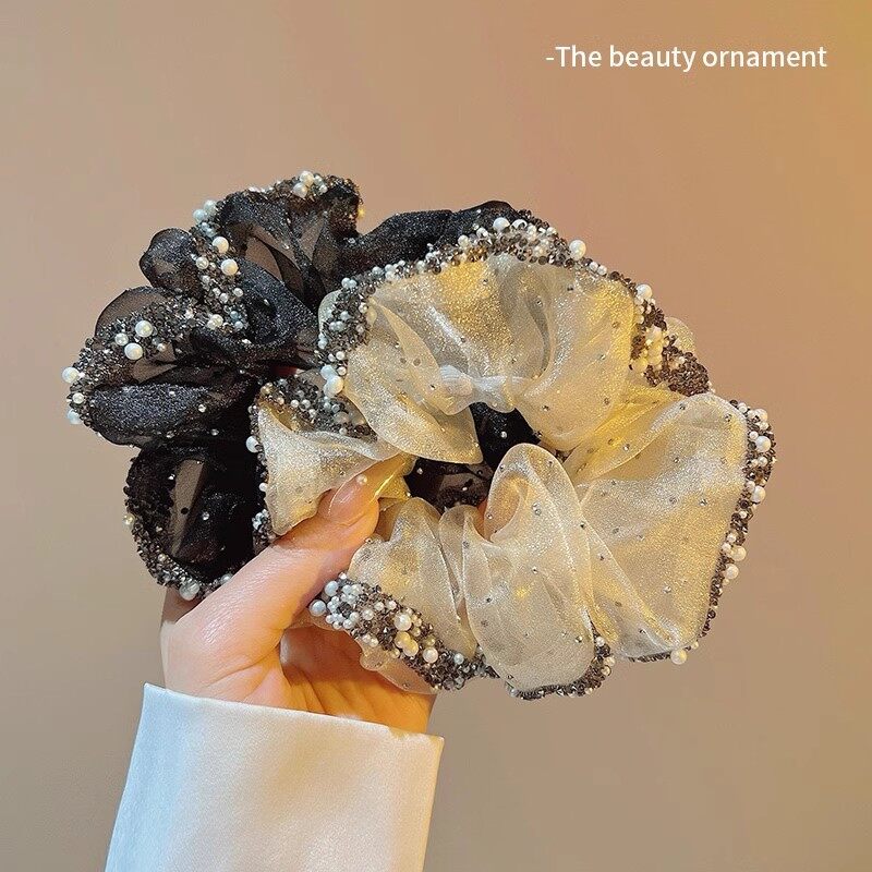 Women Fashion Rhinestone Hair Ties Exquisite Temperament Solid Color  Hair Accessories Hair Ties