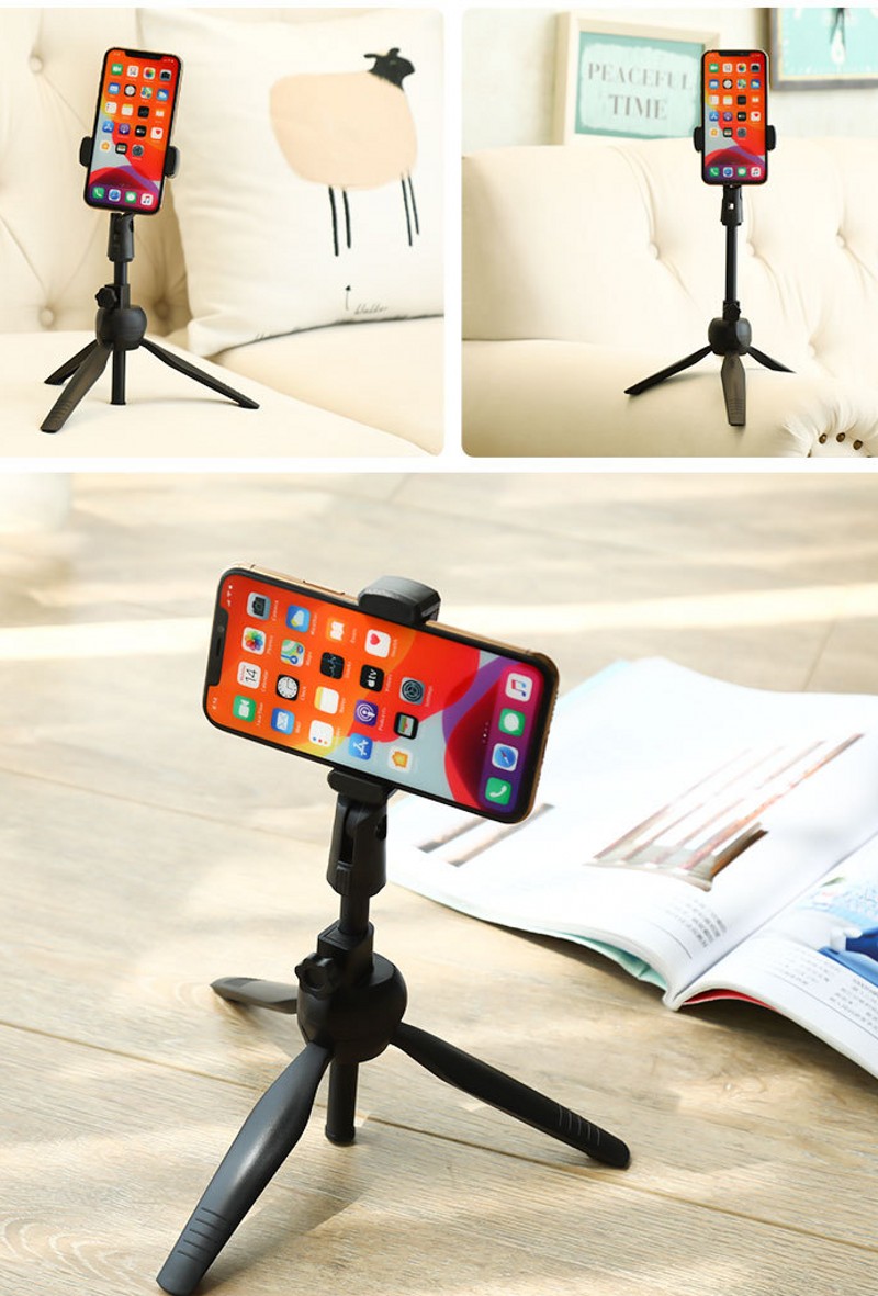 Multifunctional Portable 360-degree Rotating Extendable Tripod Mobile Phone Holder Home Desktop Live Broadcast Camera Cellphone Stand