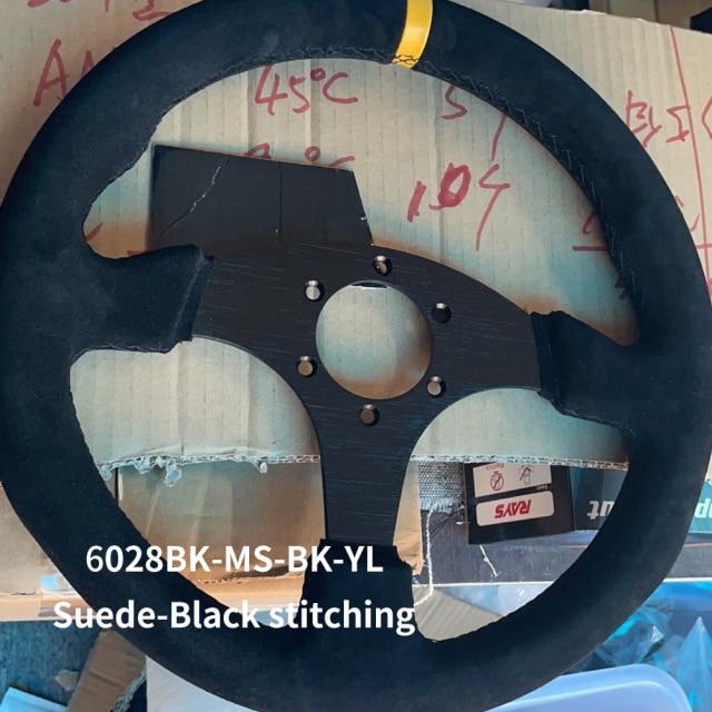 13Inch 330Mm Racing Flat Steering Wheel Auto Universal Suede Leather Simulated Racing Game Steering Wheel