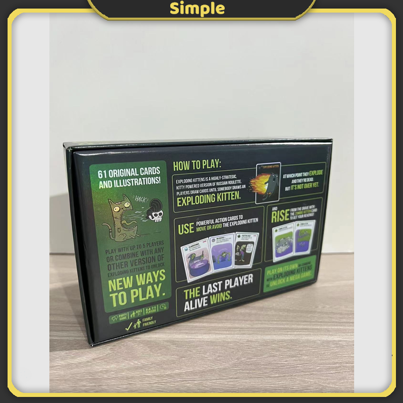 Zombie Kittens Card Game English Edition Play with Exploding Kittens Card Game