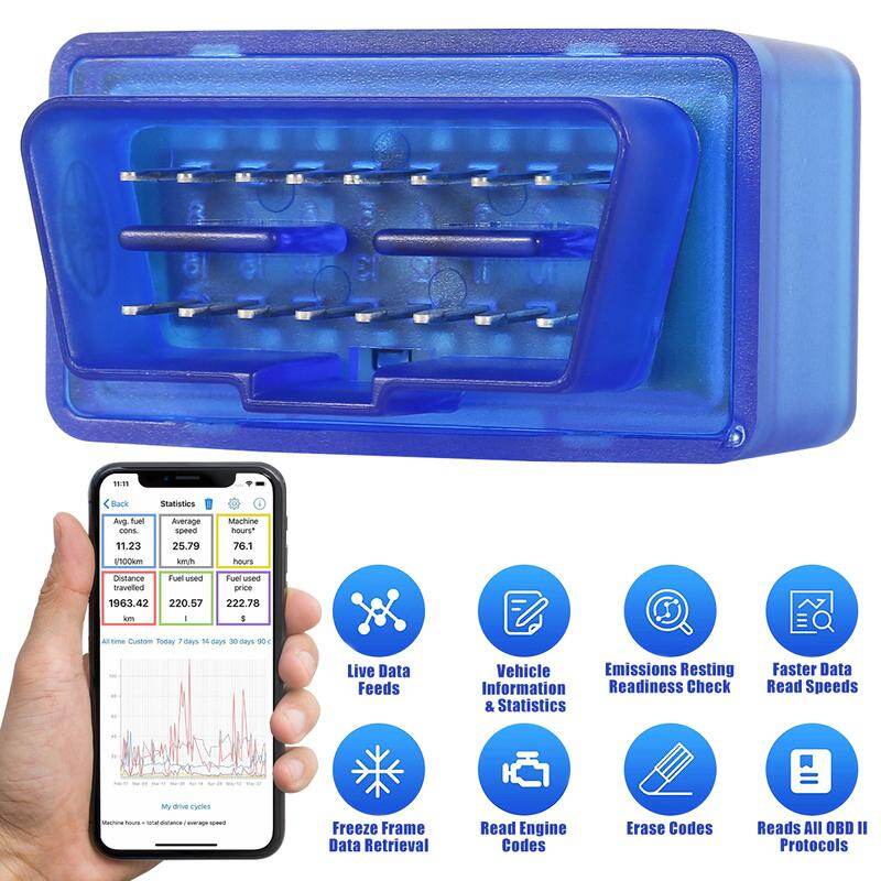 Tự động Bluetooth Máy Quét Chẩn đoán xe mini OBD2 máy quét xe mini OBD2 máy quét Tương thích với hệ thống IOS và Android chuyên nghiệp tự động Bluetooth Máy Quét Chẩn Đoán xách tay OBDII Đầu đọc mã đèn xe ô tô chẩn đoán công cụ quét cho xe ô tô tự động