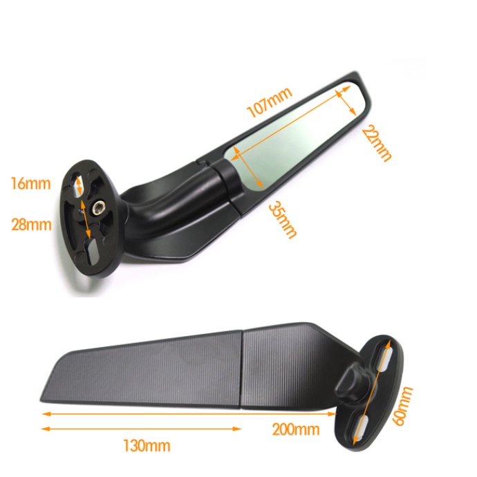 Modified motorcycle mirrors with led light adjustable revolving side rearview mirror for ducati panigale v2 v4 v4s 899 959 1199