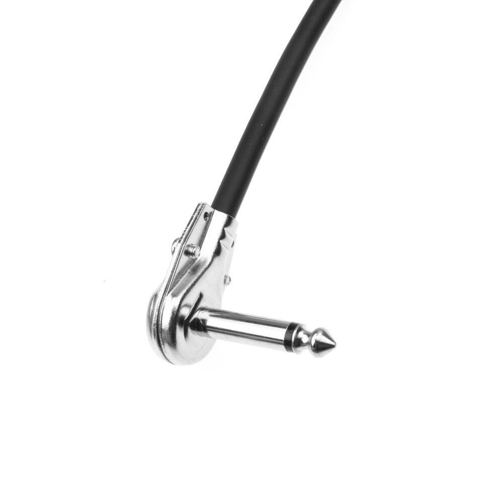 [okoogee]Guitar Effect Pedal Cable Wire Flat Patch Cable Cord 6.35mm Right Angle Pancake Design 15cm