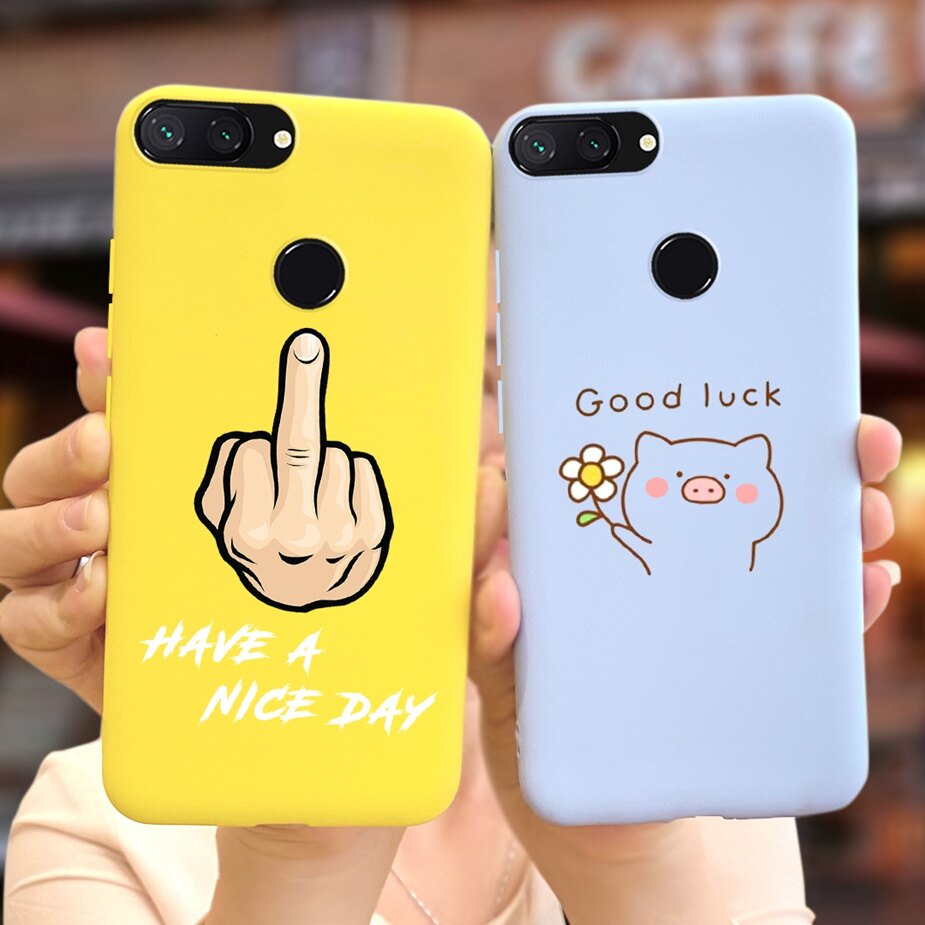 Silicone case for xiao mi 8 lite case cute fashion soft tpu phone cover for xiaomi mi8 lite casing 6.26''