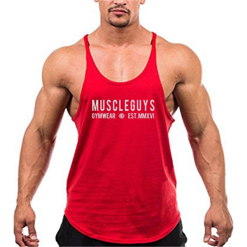 Summer Gyms Vest Men Fitness Bodybuilding Stringer Tank Tops Fashion Mens Gym Clothing Loose Y Back Sleeveless Shirts