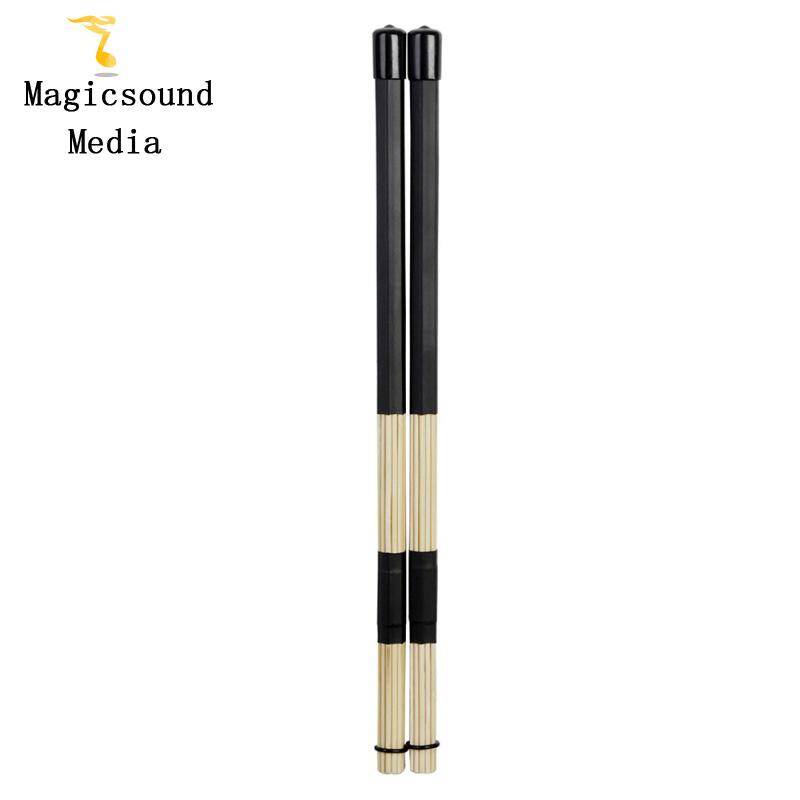 Drum Sticks 2 pcs Professional Bamboo Country Jazz Ballad Percussion Drum Brushes Bundle Drum Sticks