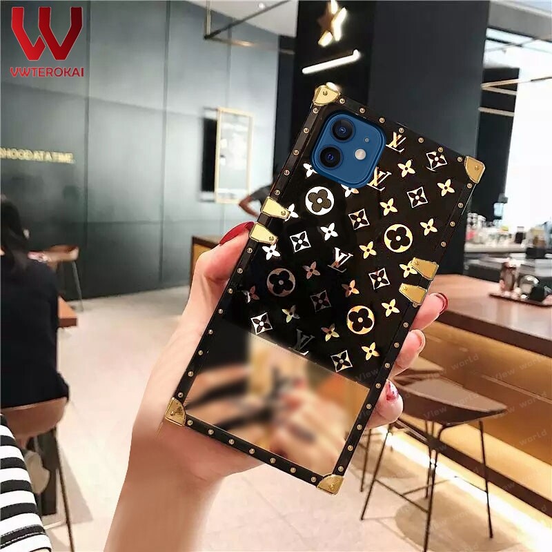 For Apple iphone 15 pro max 15 plus iPhone 12 Pro Max Iphone 13 Pro Max 11 Pro Max 7 Plus 8 Plus 6S Plus 6 Plus XR XS Max X Fashion Luxury Style  Retro PU Leather Phone Case Square Frame Back Cover