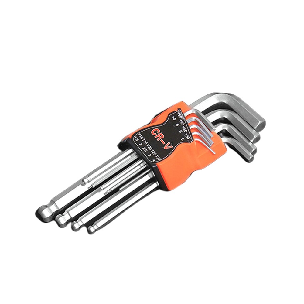 9Pcs/Set Double End L Shape Screwdriver Hex Allen Wrench Ball Head Spanner Tools
