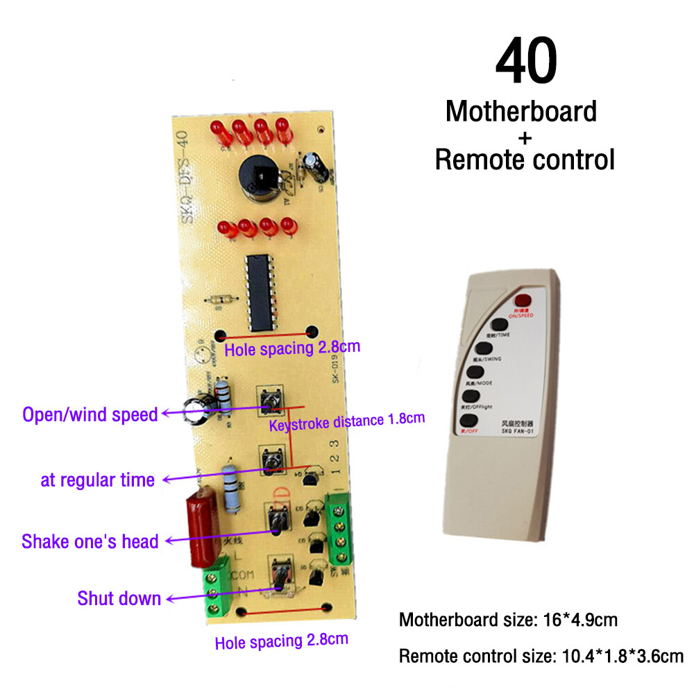 38/40/646/1804 Universal Remote Control Fan Junction Box Control Board