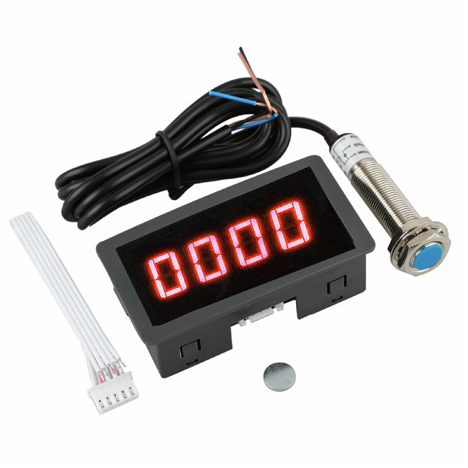 SpeedH Universal Tachometer Measurement Easy to Install Lightweight Hall Effect Sensor 4 Digital RPM Speed Meter Panel for Excavators