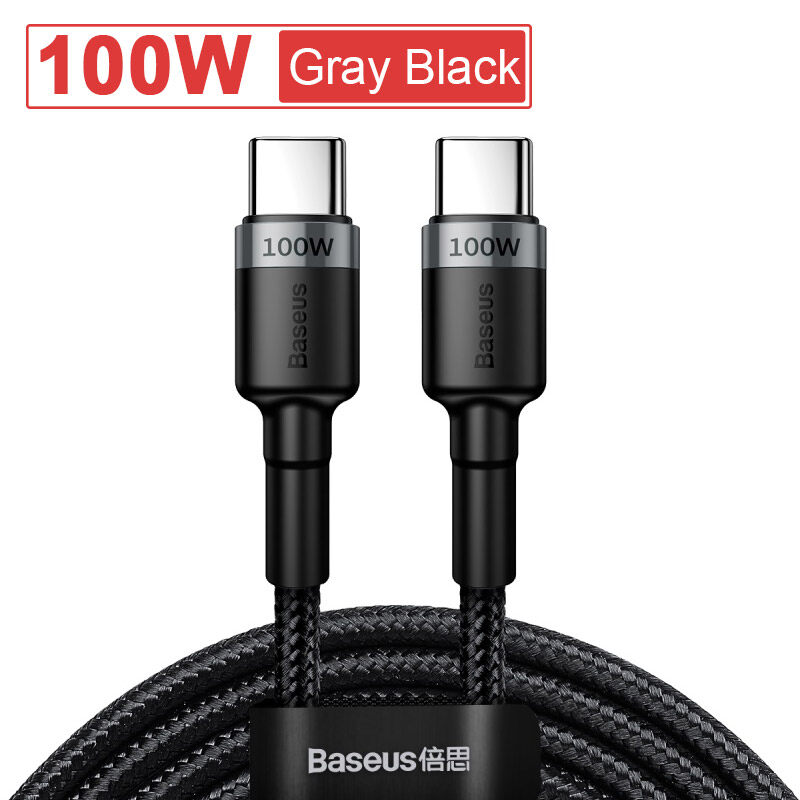 Baseus Cáp USB C to USB C Cáp sạc PD 100W Cáp sạc 5A Loại C cho Apple MacBook, iPad Pro, Samsung Galaxy Note10 / Note 20 / S10 Plus S9 S8 Plus, Pixel, Xiaomi, Switch, v.v.