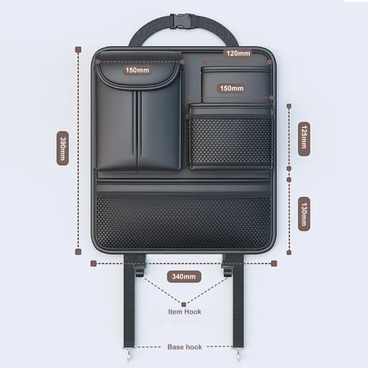SEAMETAL Universal Car Seat Back Storage Pocket Multi-function Hanging Bag Tissue Box Auto Interior Organizer