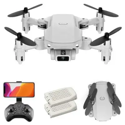 Remote Control Drone LS-MIN Mini Drone RC Quadcopter 480P Camera 13mins Flight Time 360° Flip 6-Axis Gyro Gesture Photo Video Track Flight Altitude Hold Headless Remote Control Drone for Kids Adults 2 Batteries (Grey)