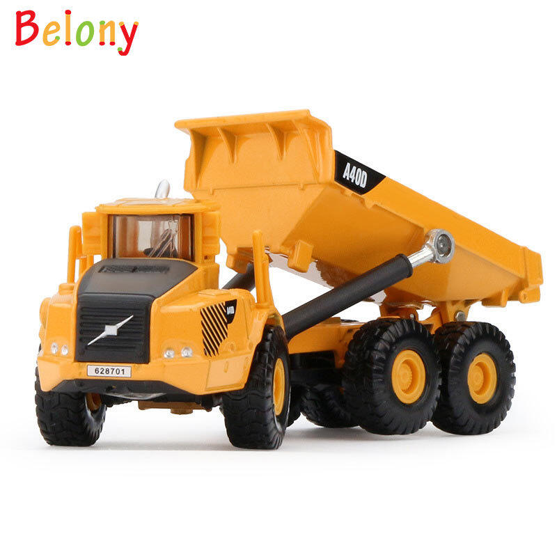 Belony 1:87 Scale Alloy Excavator Dumper Engineering Metal Diecast Truck Car Funny Toy Kids Birthday Gift