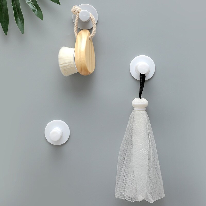Self Adhesive Wall Hook Round Strong Storage Sticky Hooks For Hat Coat Kitchen Bathroom Hanger Hooks