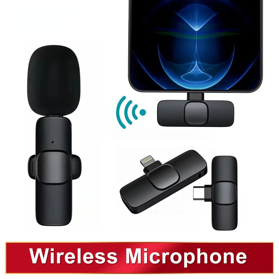 Không Dây Micro dây chuyền Hủy Bỏ Tiếng Ồn Âm Thanh ghi video Phát Sóng Trực Tiếp Mini mic cho iPhone iPad Air Pro Android Loại C Điện Thoại Di Động Cho Huawei Xiaomi Realme