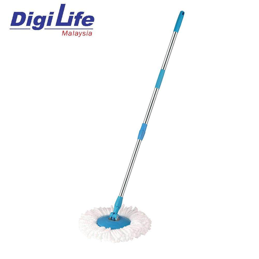DIGILIFE Stainless Steel EASY Spin Mop Handle w/ MicroFibre Mop Cloth
