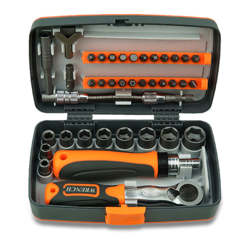 38 in 1 Household Labor Saving Ratchet Screwdriver Bit Set Multipurpose Tool Kit Hardware Tools Combination Wrenches Toolbox Hand Tool Sets