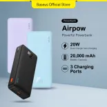 Pin Sạc Dự Phòng Baseus Airpow 10000mAh 20W 20000mAhSạc Nhanh cho Điện Thoại Nguồn Năng Lượng Bên Ngoài