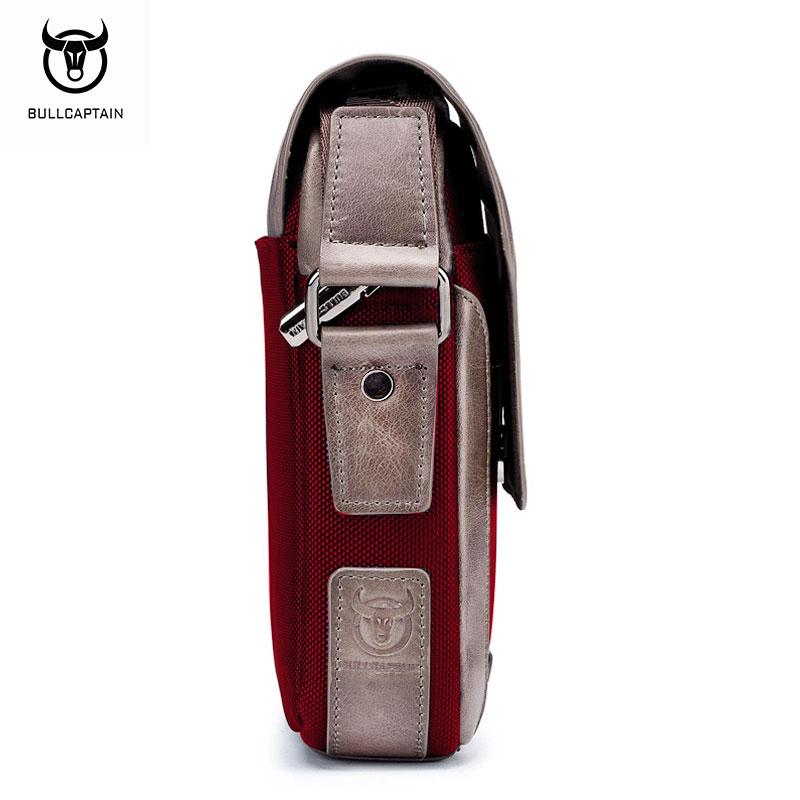 Bullcaptain Đeo Vai Da túi đưa thư nam của thời trang kinh doanh 7.9 inch Túi đựng máy tính bảng đa chức năng thoáng khí chống trầy xước Túi Messenger