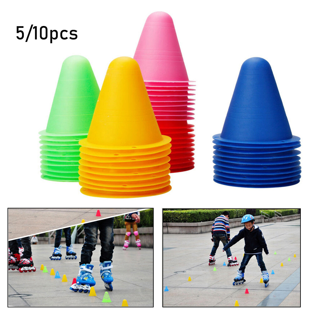5/10Pc 8cm Plastic Skate Marker Cones Roller Soccer Training Marking Cup 5 color 