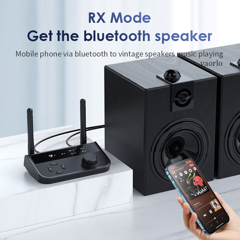 VAORLO Bộ Thu Phát Bluetooth 5.3 Đa Điểm 2 Trong 1 Với Điều Khiển Âm Lượng Bộ Chuyển Đổi Âm Thanh Không Dây Âm Thanh Nổi AUX 2 RCA 3.5Mm Cho Loa Máy Vi Tính Xe Hơi Bộ Khuếch Đại