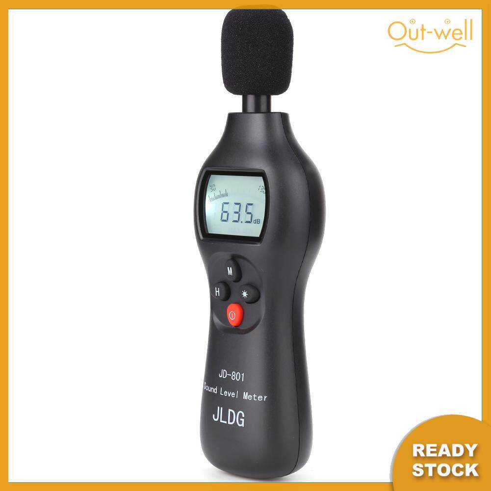 ฟรี ShippingJD-801 30-130dB เครื่องวัดเสียง Digital Audio Sound Level Meter ON OFF