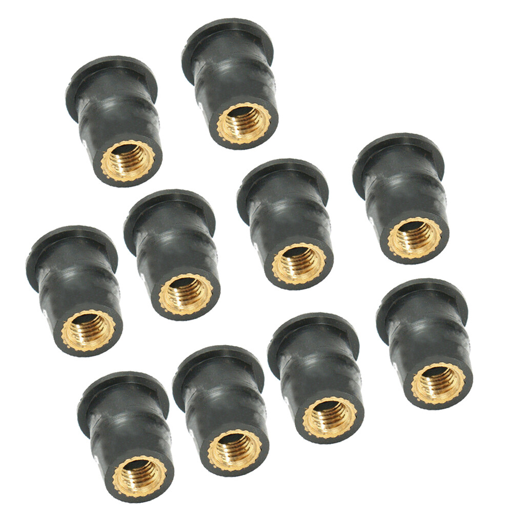 JaneDream 10pcs/pack Motorcycle Universal Modified Windshield Rubber Nuts Bolts Screws M5 M6 Fasteners For Kayaking Rubber Well ATV