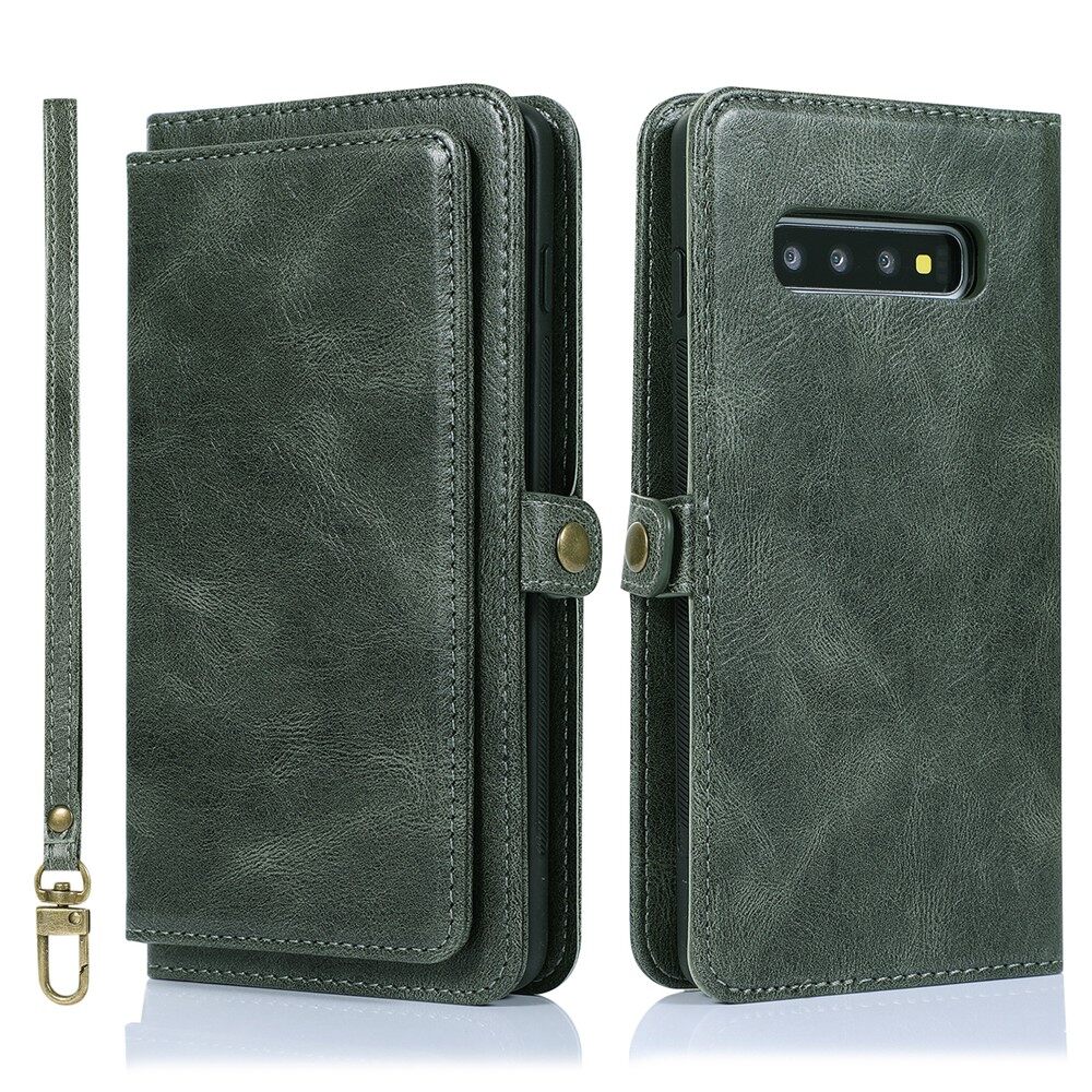 For Samsung Galaxy S10 / S10+ S10 Plus / S10E PU Leather Separable Case Magnetic Detachable Stand Flip Wallet Cover Casing with Multiple Card Slots