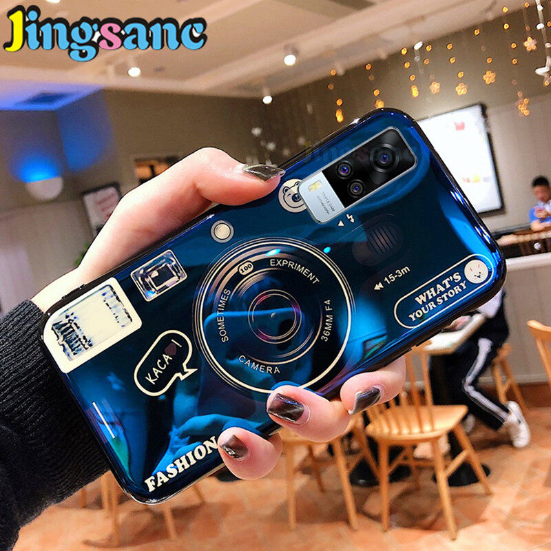 Jingsanc For VIVO Y53s Phone Case Blue Light Camera Soft TPU Protective Back Cover